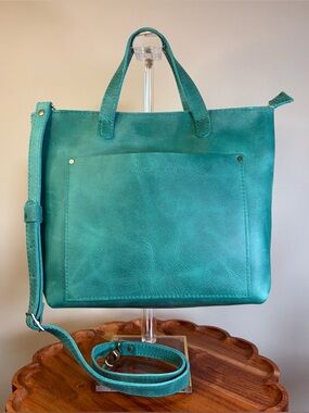 Portland Leather Medium Crossbody Tote Reef NWOT